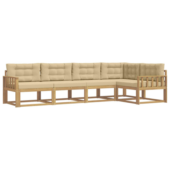 Ensemble de canapés d'extérieur 4 pcs blanc et beige polyester