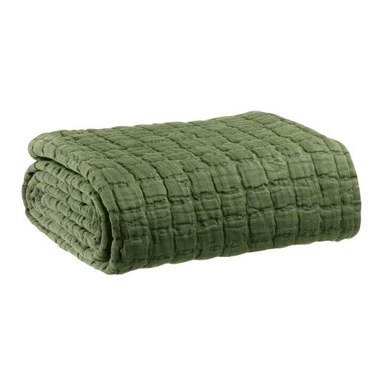 Couvre lit stonewashed swami olive 240 x 260 cm