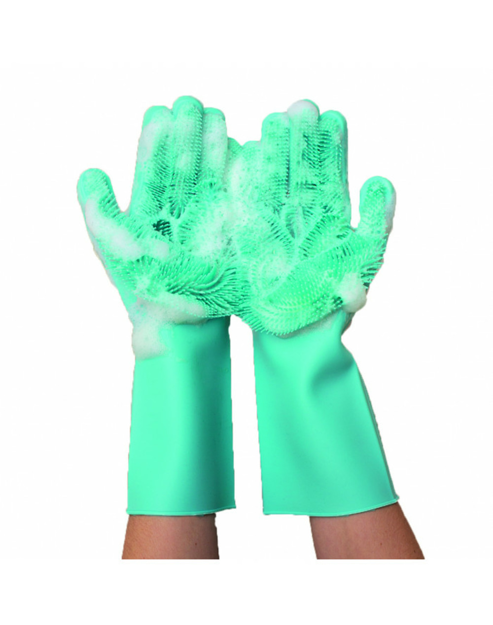 Gant de toilettage pour animaux en silicone - vert - adulte