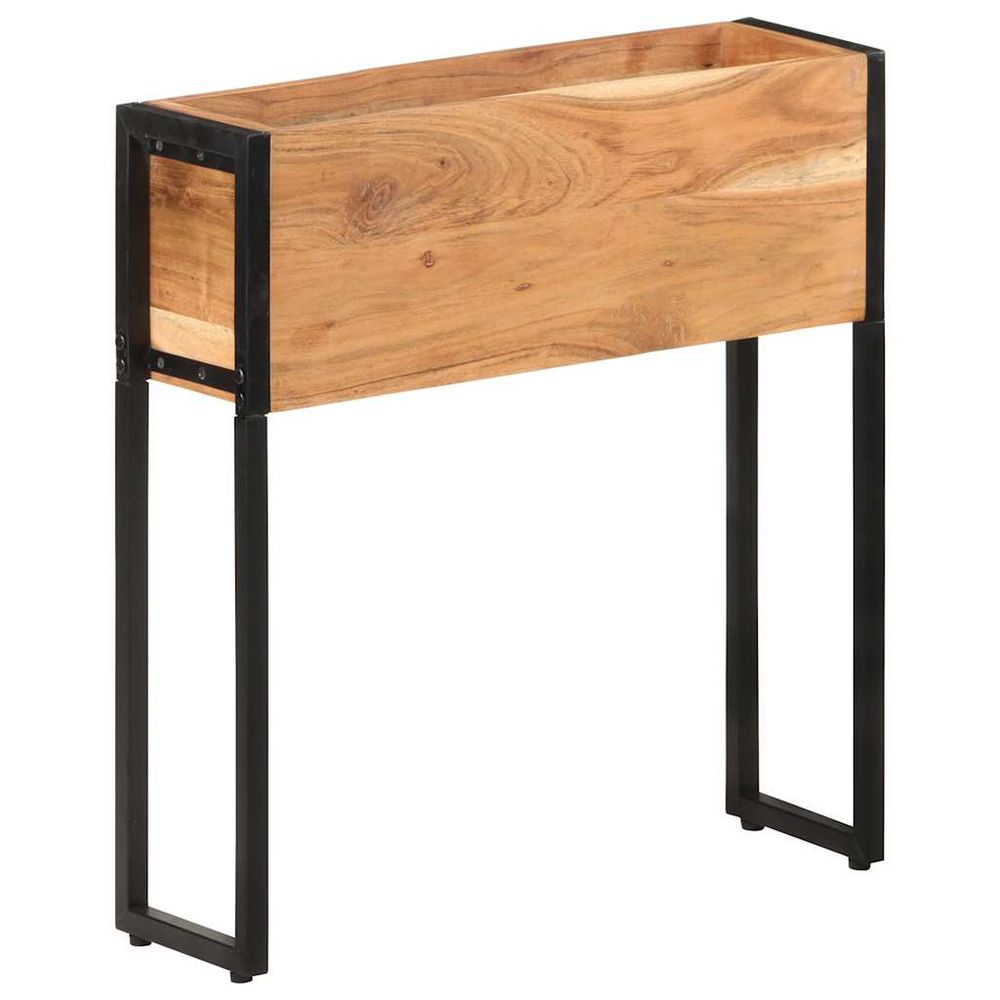 Jardinière surélevée bois acacia terrasse culture potagère noir 60x68cm