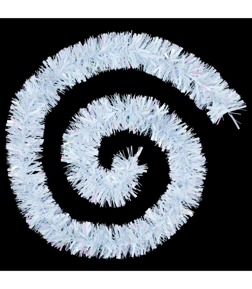 Guirlande de noël large 10 cm blanc longueur 2 mètres