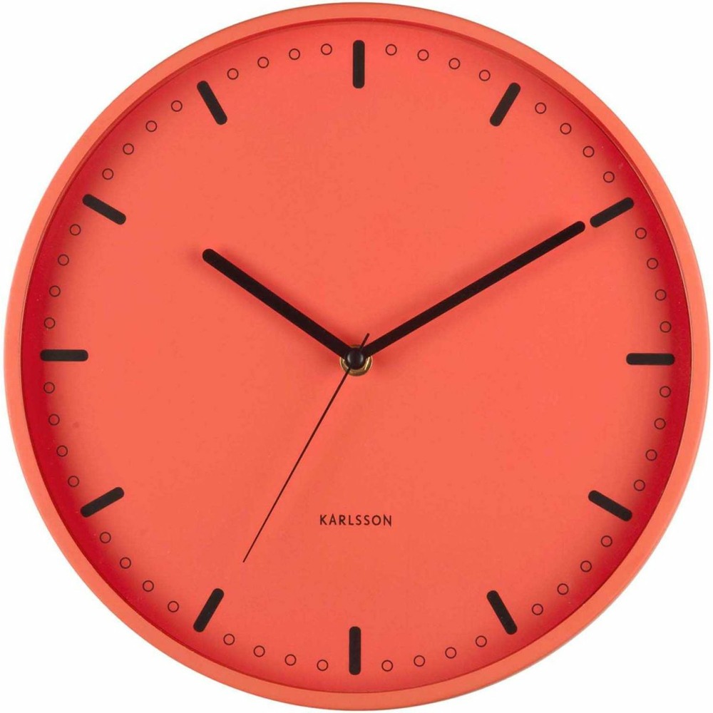 Horloge murale en aluminium cool retro orange