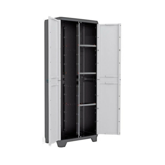 Kis armoire de rangement utilitaire linear - 68 x 39 x 173 cm - noir et gris