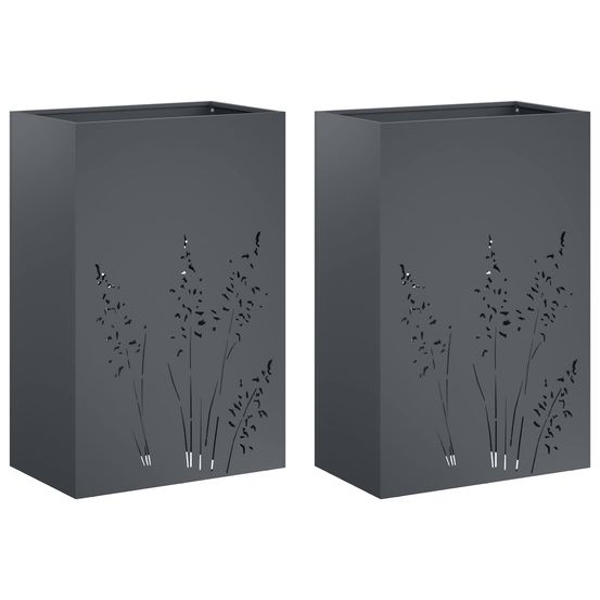 Cache-pot de jardin 2 pc anthracite 50 x 30 x 75 cm