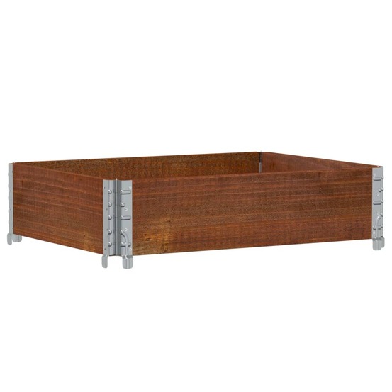 Jardinière bac lit surélevé plantes fleurs terrasse jardin 80 x 60 cm bois massif de pin marron