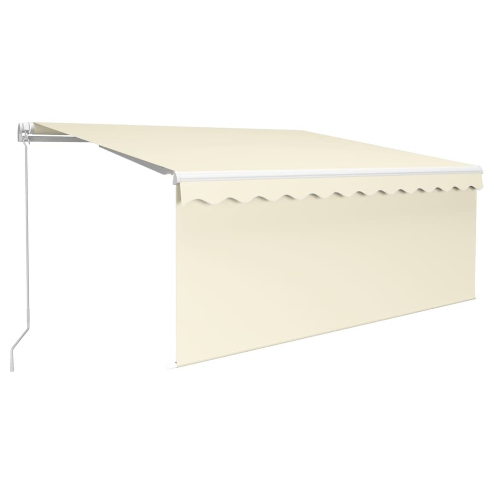 Auvent rétractable manuel avec store et led 3,5x2,5 m crème