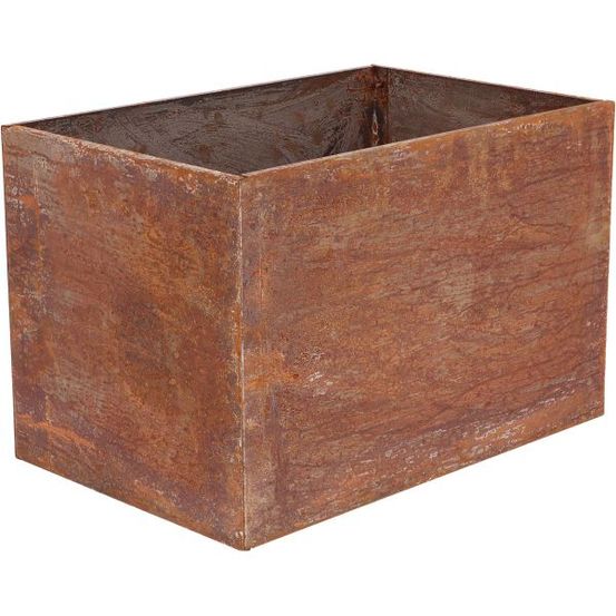 Jardinière en acier corten rouille 58 x 38 x 38 cm