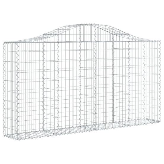 Panier de gabions arqué 200x30x100/120 cm fer galvanisé