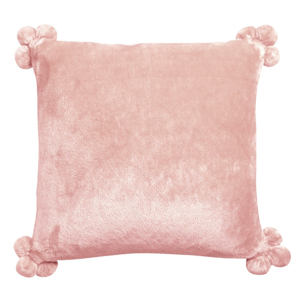 Coussin tender pompons aubepine 45 x 45 cm