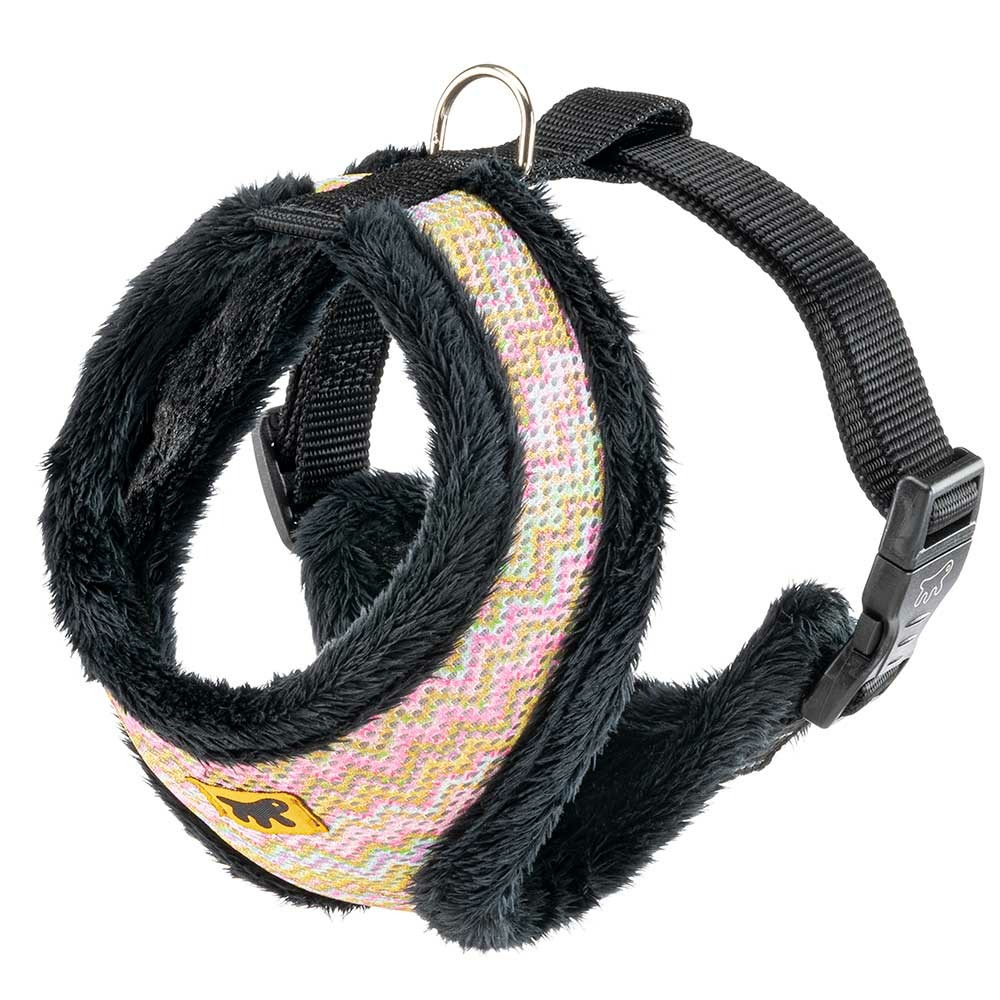 Nikita fur m harnais pour chien, respirant, fourrure ecologique douce, sangle réglable, multicouleur