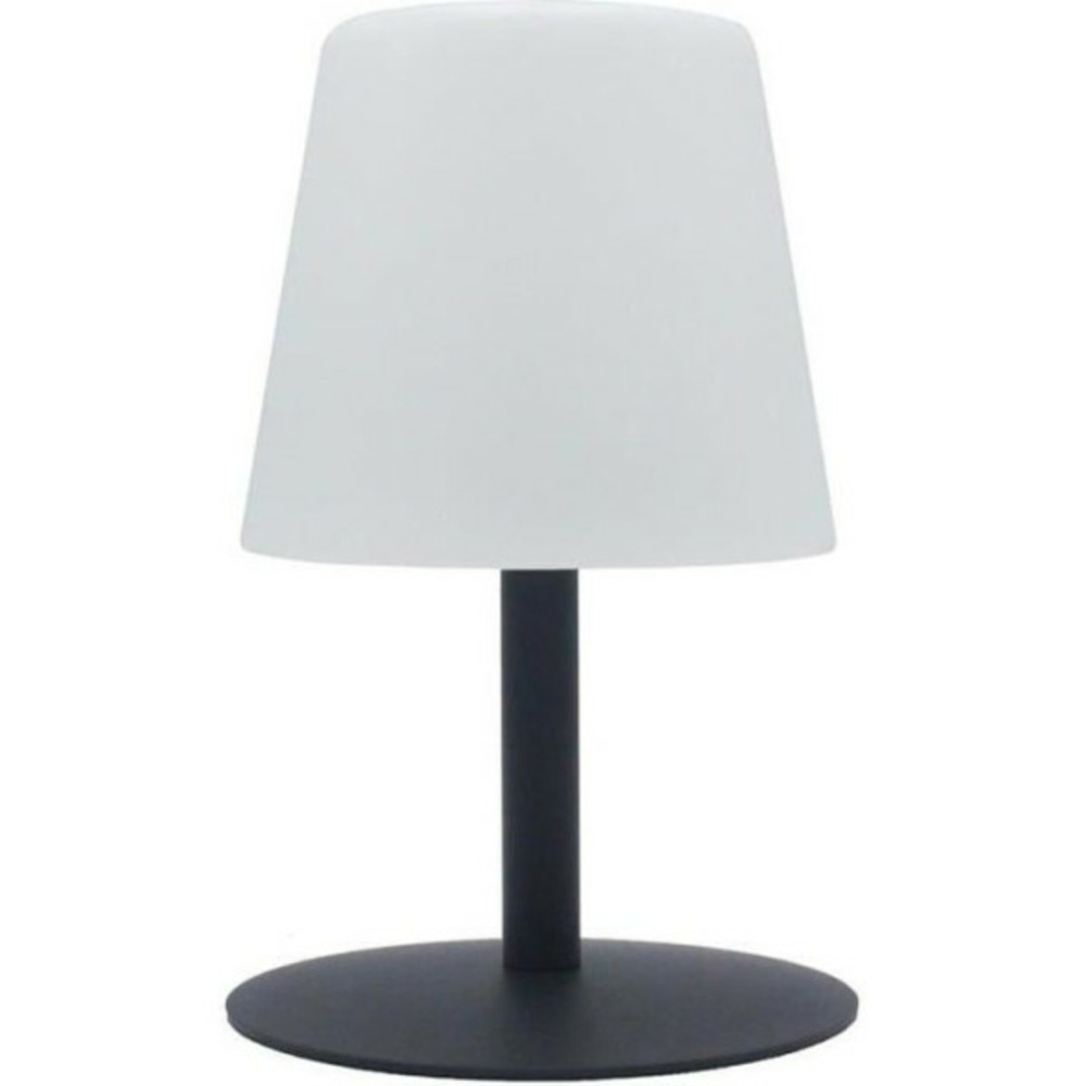 Lampe de table led sans fil standy mini rock - lumisky - h 25 cm - gris et blanc