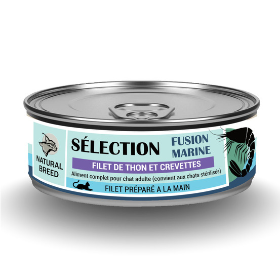 X12 sélection filets thon & crevettes – alimentation humide sans céréales (pâtée chat adulte & stérilisé)