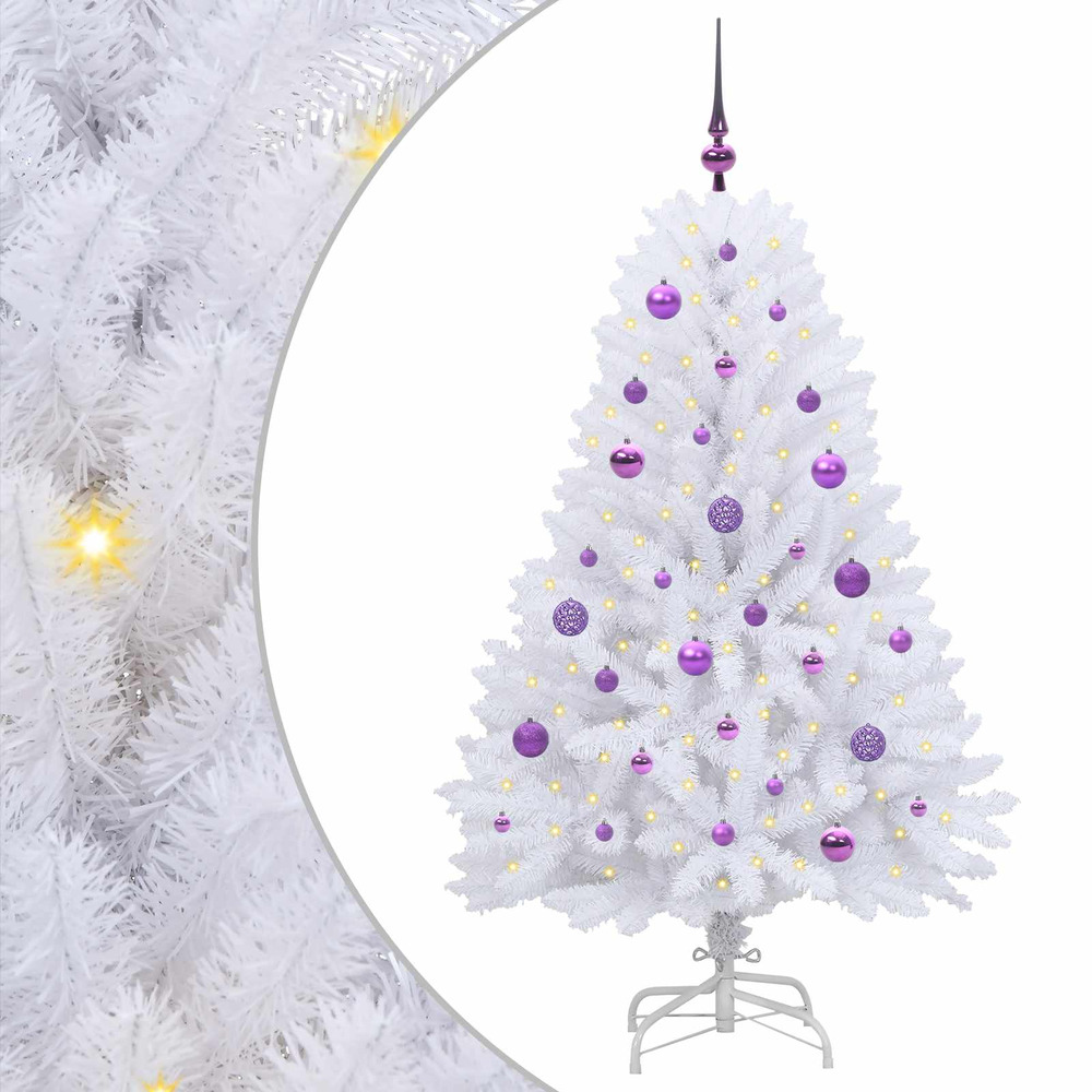 Sapin de noël artificiel à branches articulées blanc 150 cm