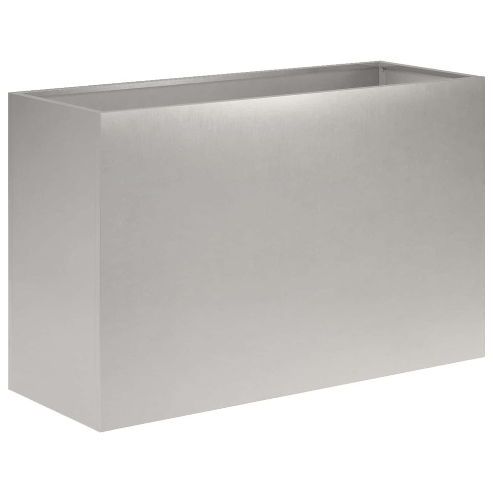 Cache-pot de jardin argenté 80 x 40 x 50 cm acier inoxydable