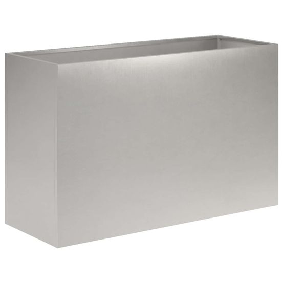 Cache-pot de jardin argenté 80 x 40 x 50 cm acier inoxydable