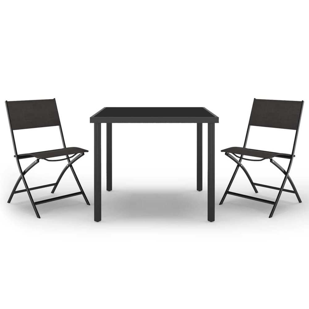 Ensemble de salle à manger d'extérieur 3 pcs acier