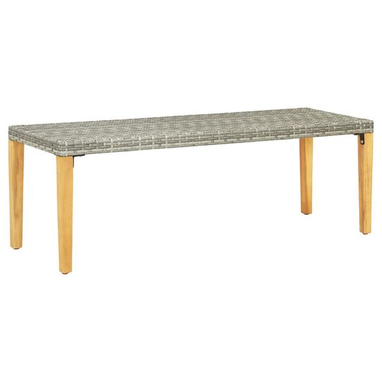Banc de jardin meuble de patio d'extérieur terrasse 80 cm résine tressée gris