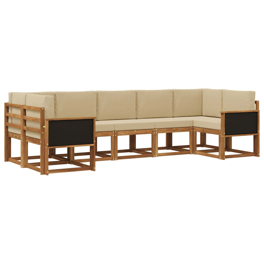 Ensemble de canapés d'extérieur 7 pcs naturel et beige