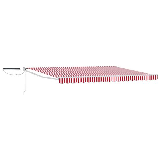 Auvent rétractable électrique rouge et blanc 4,5 × 3 m
