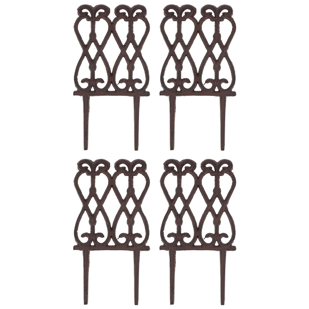 Bordure de jardin en fonte lys français lot de 4