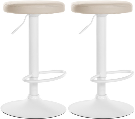 Lot de 2 tabourets de bar ponte simili cuir blanc