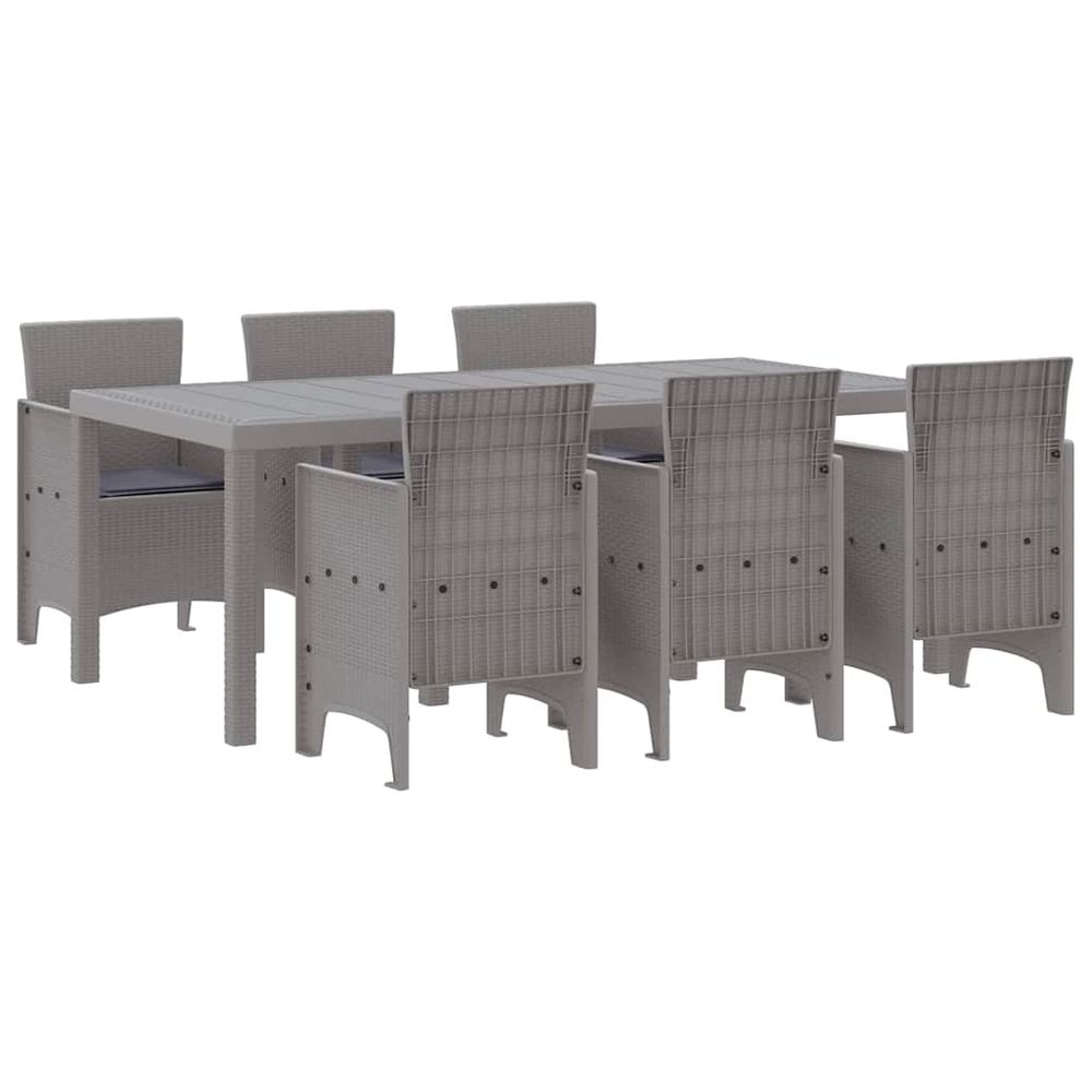 Ensemble de salle à manger pour jardin 7 pc gris clair