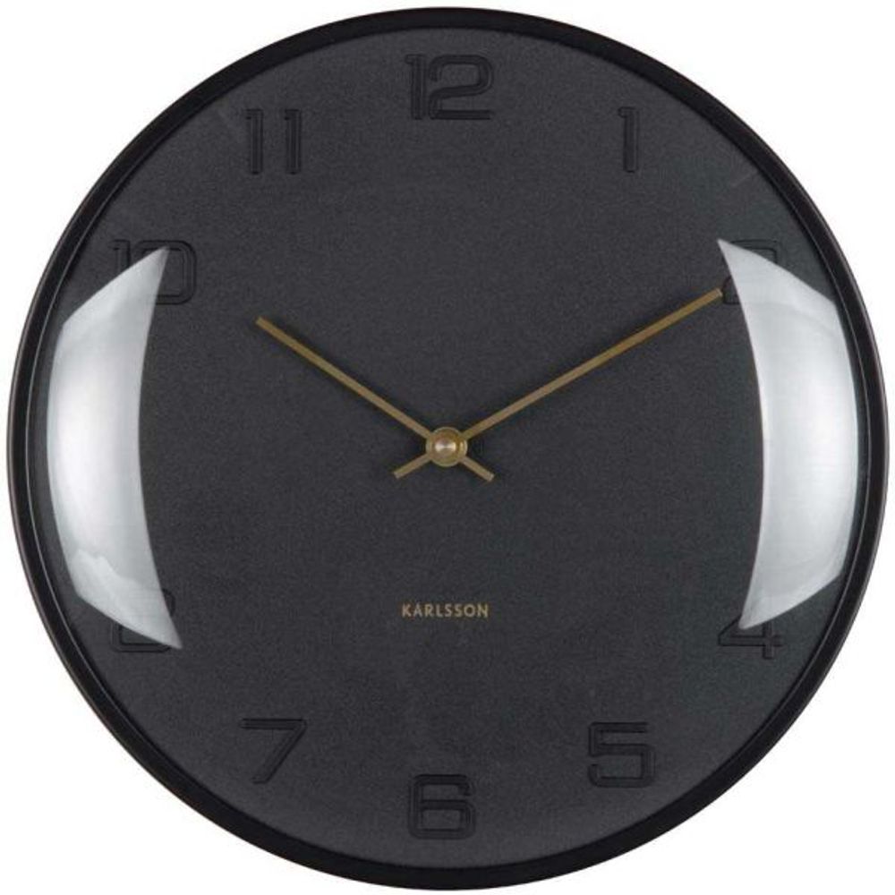 Horloge murale en métal fuerte dome noir