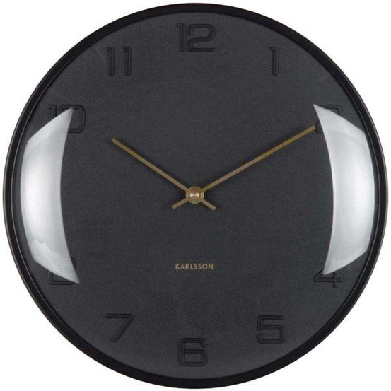 Horloge murale en métal fuerte dome noir