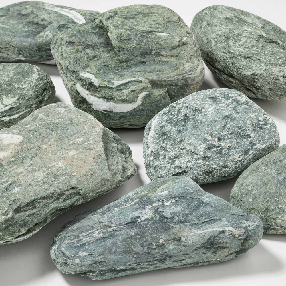 Galets jardin décoratif vert alpi 10-15 cm - filet de 15 kg - ro'ma nature