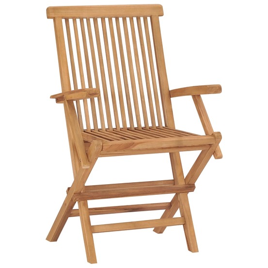 Chaises de jardin pliables lot de 3 bois de teck massif