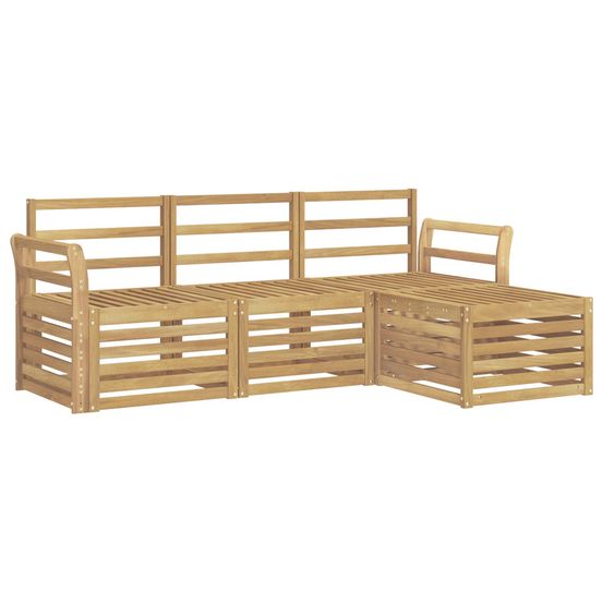 Ensemble de canapés d'extérieur 4 pc blanc bois d'acacia massif