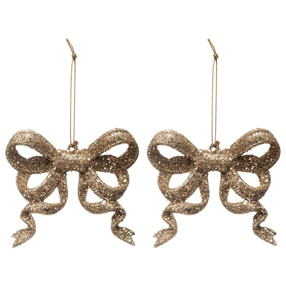 Sujet de noël doré paillette x 2