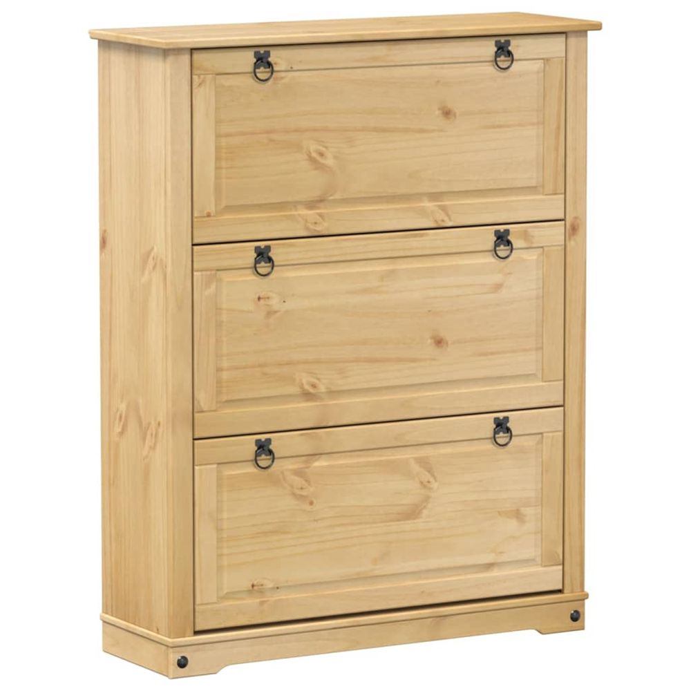 Armoire à chaussures corona 99x32x124,5 cm bois de pin massif