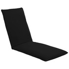 Transat chaise longue bain de soleil lit de jardin terrasse meuble d'extérieur pliable tissu oxford noir