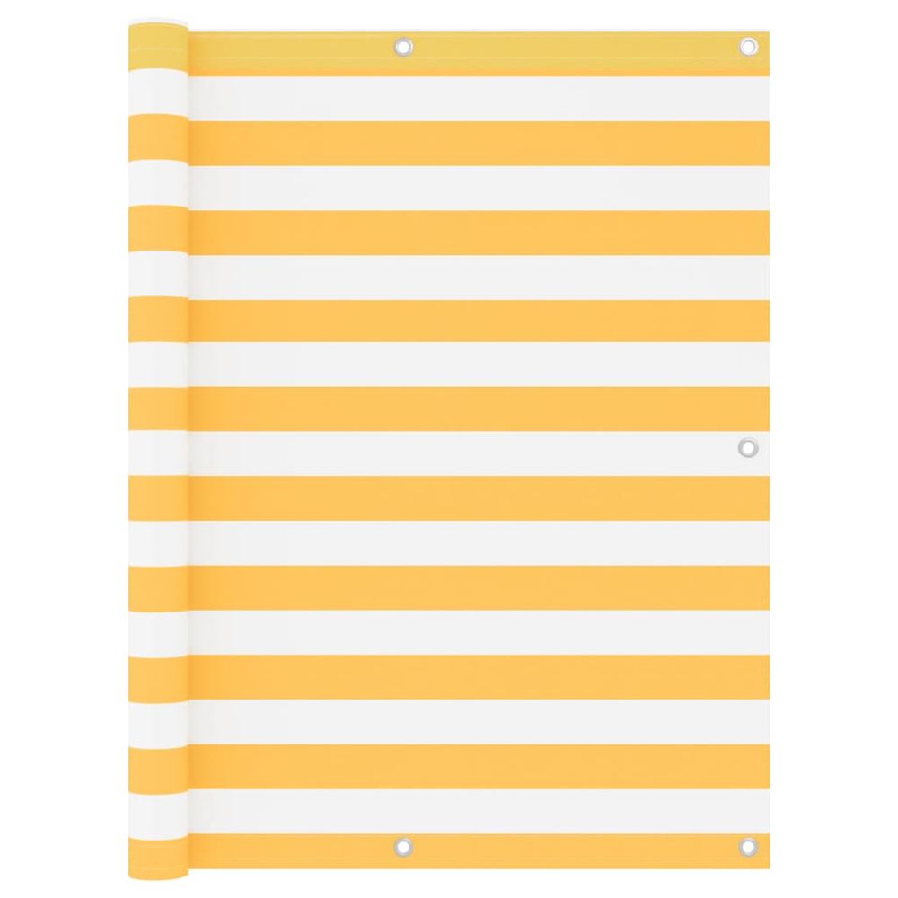Écran de balcon blanc et jaune 120x500 cm tissu oxford