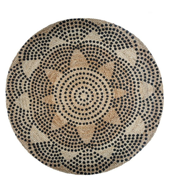 Tapis rond en jute déco living d 120 cm
