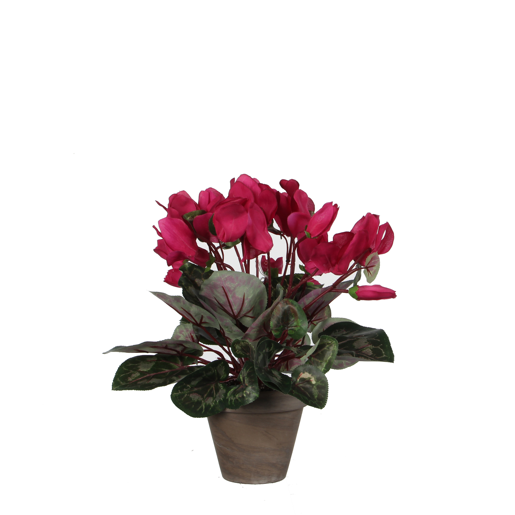 Mica decorations - cyclamen artificielle rose foncé en pot h30