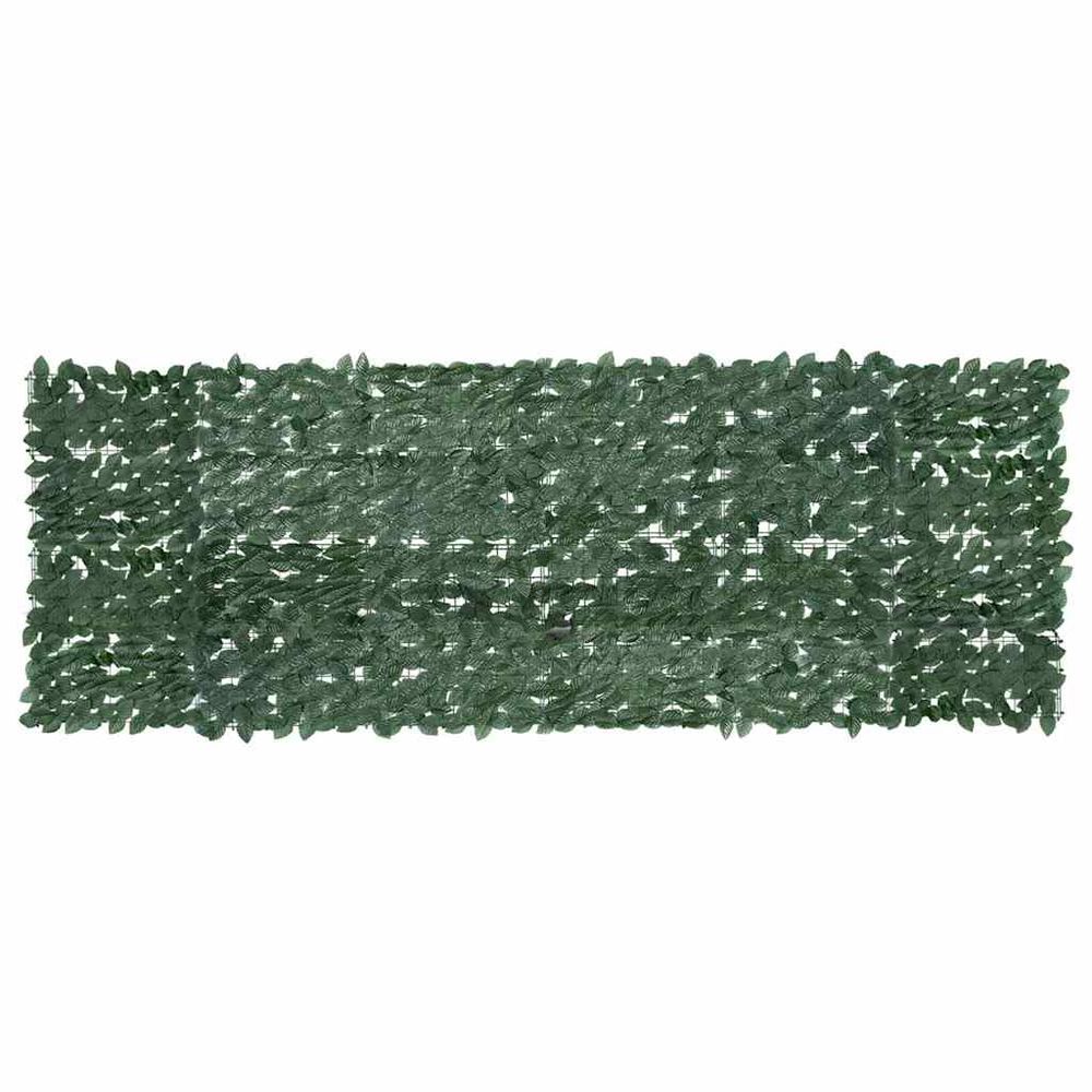 Écran de balcon avec feuilles vert foncé 300x100 cm