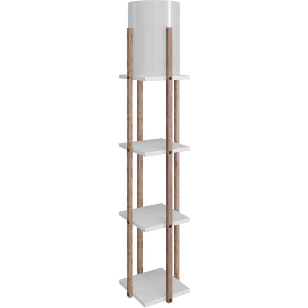 Etagère avec lampe intégrée nora blanc