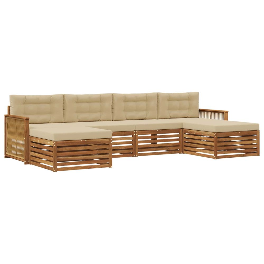 Ensemble de canapés d'extérieur 6 pc bois d'acacia massif
