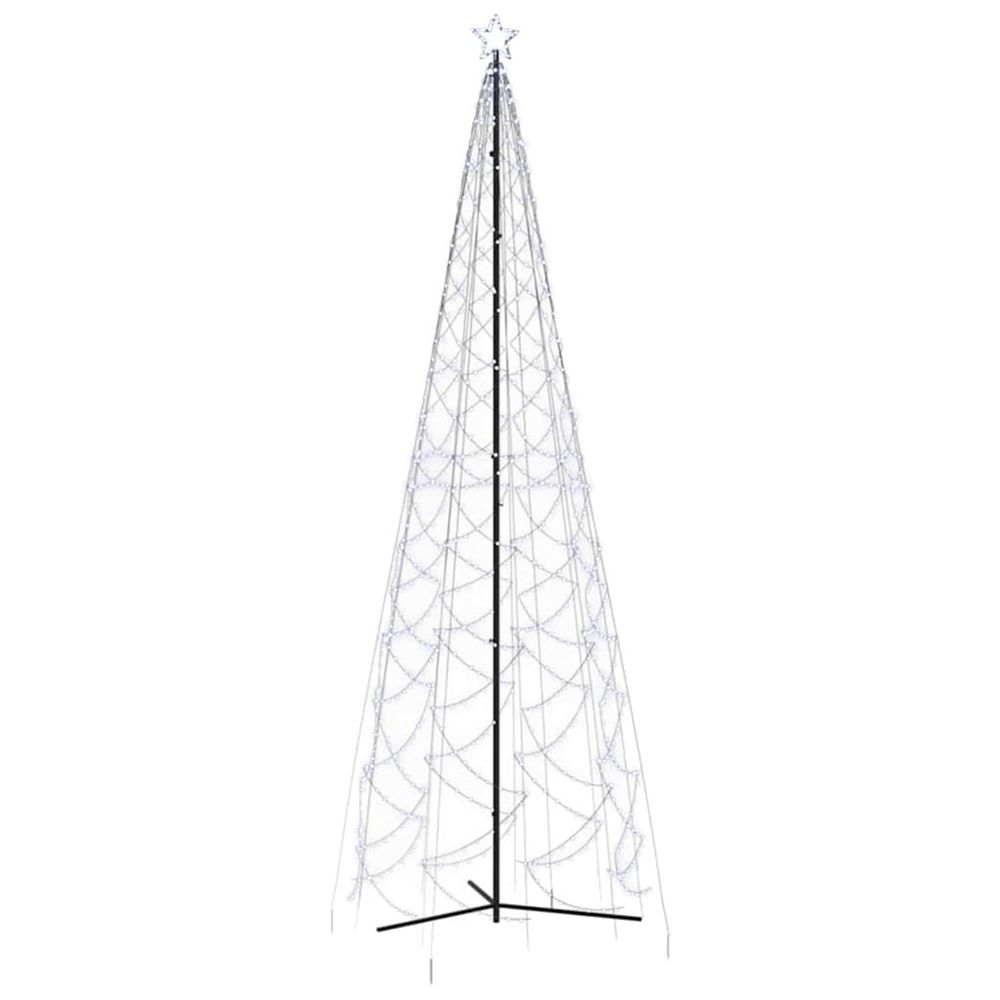 Arbre de noël cône 1400 led blanc froid 160x500 cm