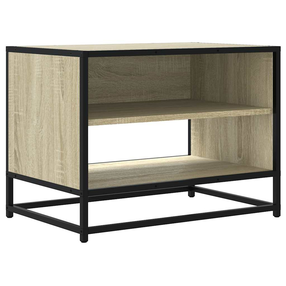 Meuble tv chêne sonoma 61x40x46 cm bois d'ingénierie et métal