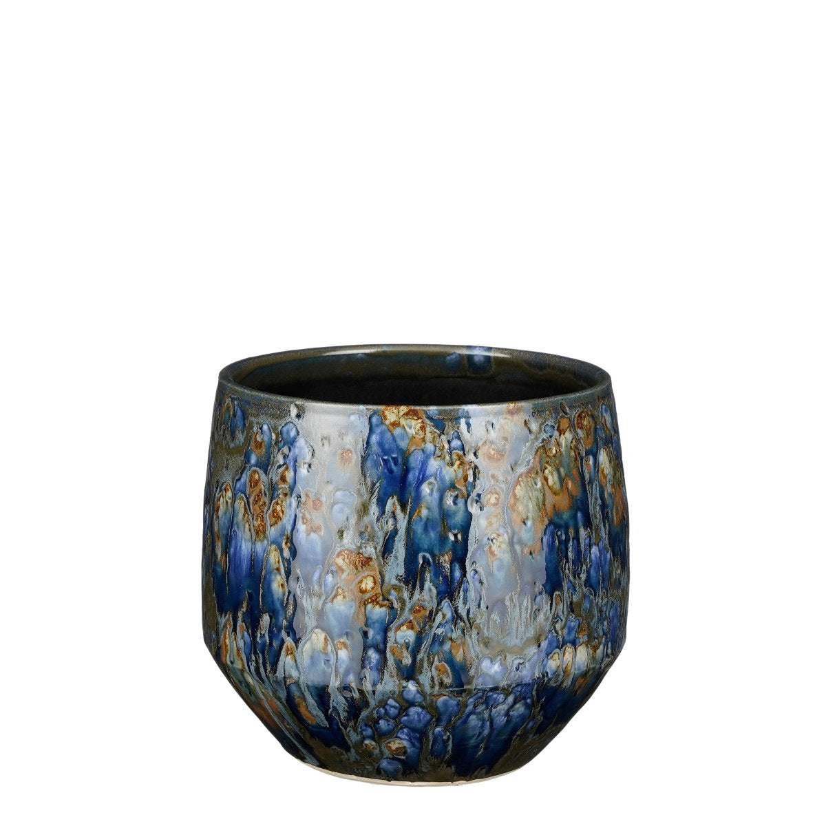 Mica decorations pot de fleur harris - 20x20x18 cm - céramique - bleu