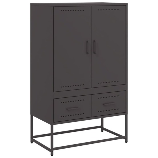 Buffet bahut commode armoire meuble de rangement organisateur cuisine salle de séjour salon haut 68 x 39 x 111,5 cm acier noi