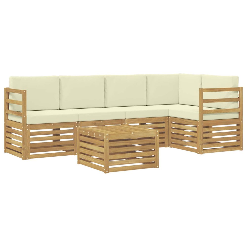 Ensemble de canapés d'extérieur 6 pc blanc et crème polyester