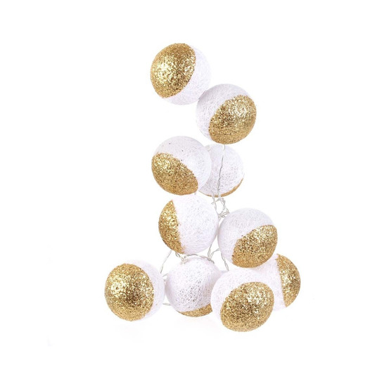 Guirlande lumineuse boules pailletées 10 leds (lot de 2)