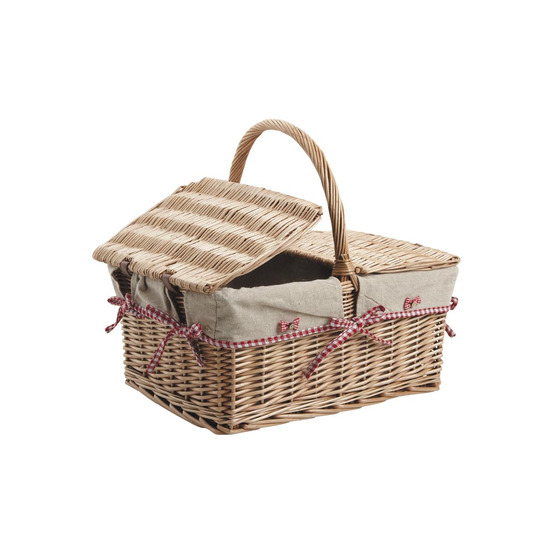 Panier 2 couvercles en osier et jute