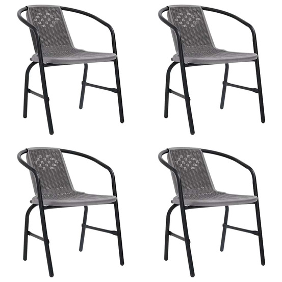 Chaises de jardin lot de 4 rotin plastique et acier 110 kg