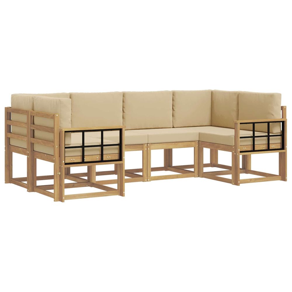 Ensemble de canapés d'extérieur 6 pc blanc et beige