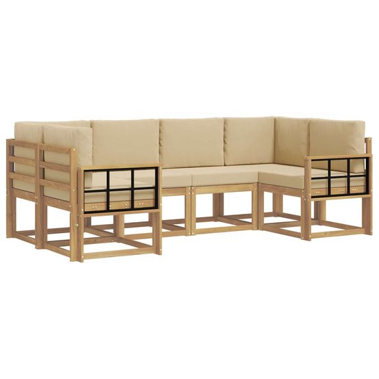 Ensemble de canapés d'extérieur 6 pc blanc et beige